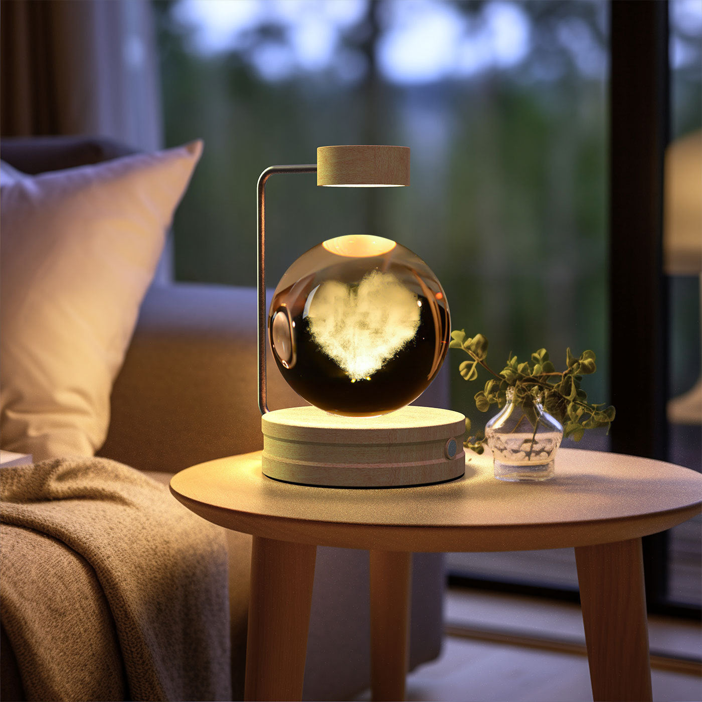 Crystal Ball Cosmic Night Light – USB Powered, Warm Bedside Lamp, Birthday Gift