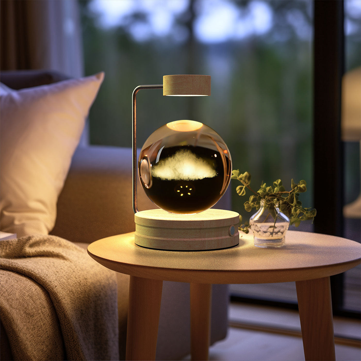 Crystal Ball Cosmic Night Light – USB Powered, Warm Bedside Lamp, Birthday Gift