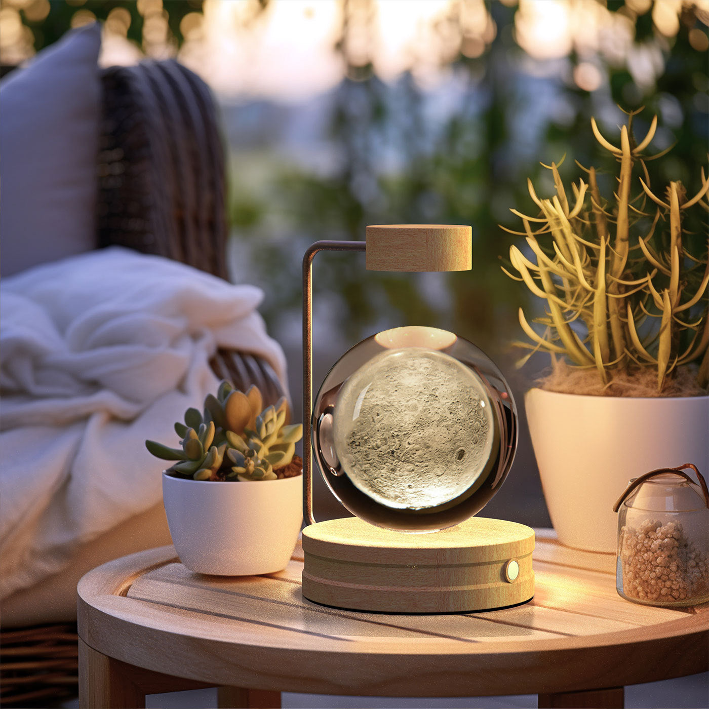 Crystal Ball Cosmic Night Light – USB Powered, Warm Bedside Lamp, Birthday Gift