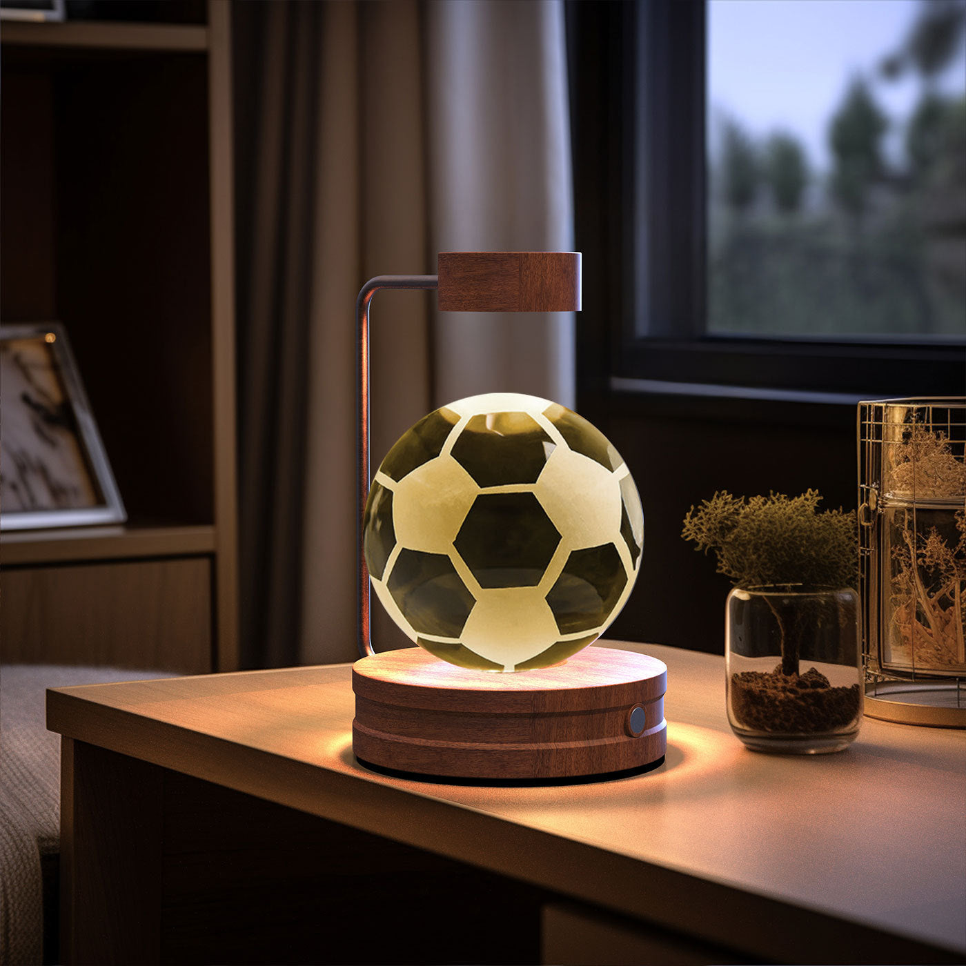 Crystal Ball Cosmic Night Light – USB Powered, Warm Bedside Lamp, Birthday Gift