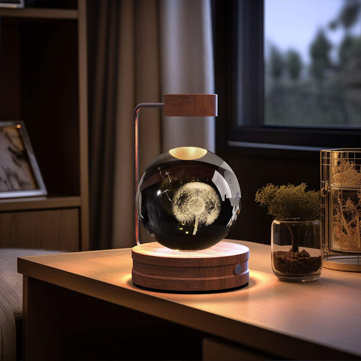 Crystal Ball Cosmic Night Light – USB Powered, Warm Bedside Lamp, Birthday Gift