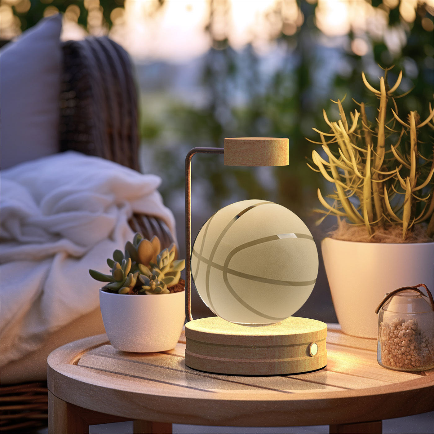 Crystal Ball Cosmic Night Light – USB Powered, Warm Bedside Lamp, Birthday Gift