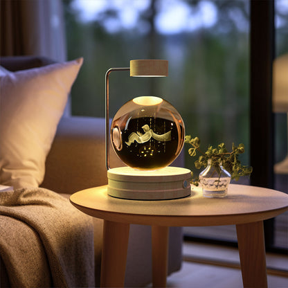 Crystal Ball Cosmic Night Light – USB Powered, Warm Bedside Lamp, Birthday Gift