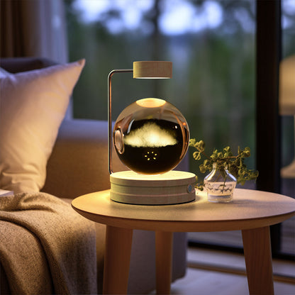 Crystal Ball Cosmic Night Light – USB Powered, Warm Bedside Lamp, Birthday Gift