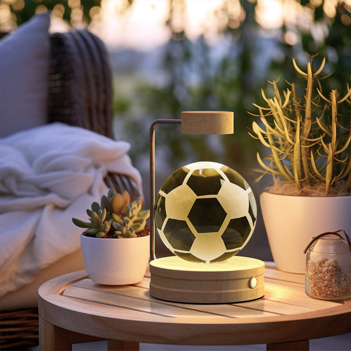 Crystal Ball Cosmic Night Light – USB Powered, Warm Bedside Lamp, Birthday Gift