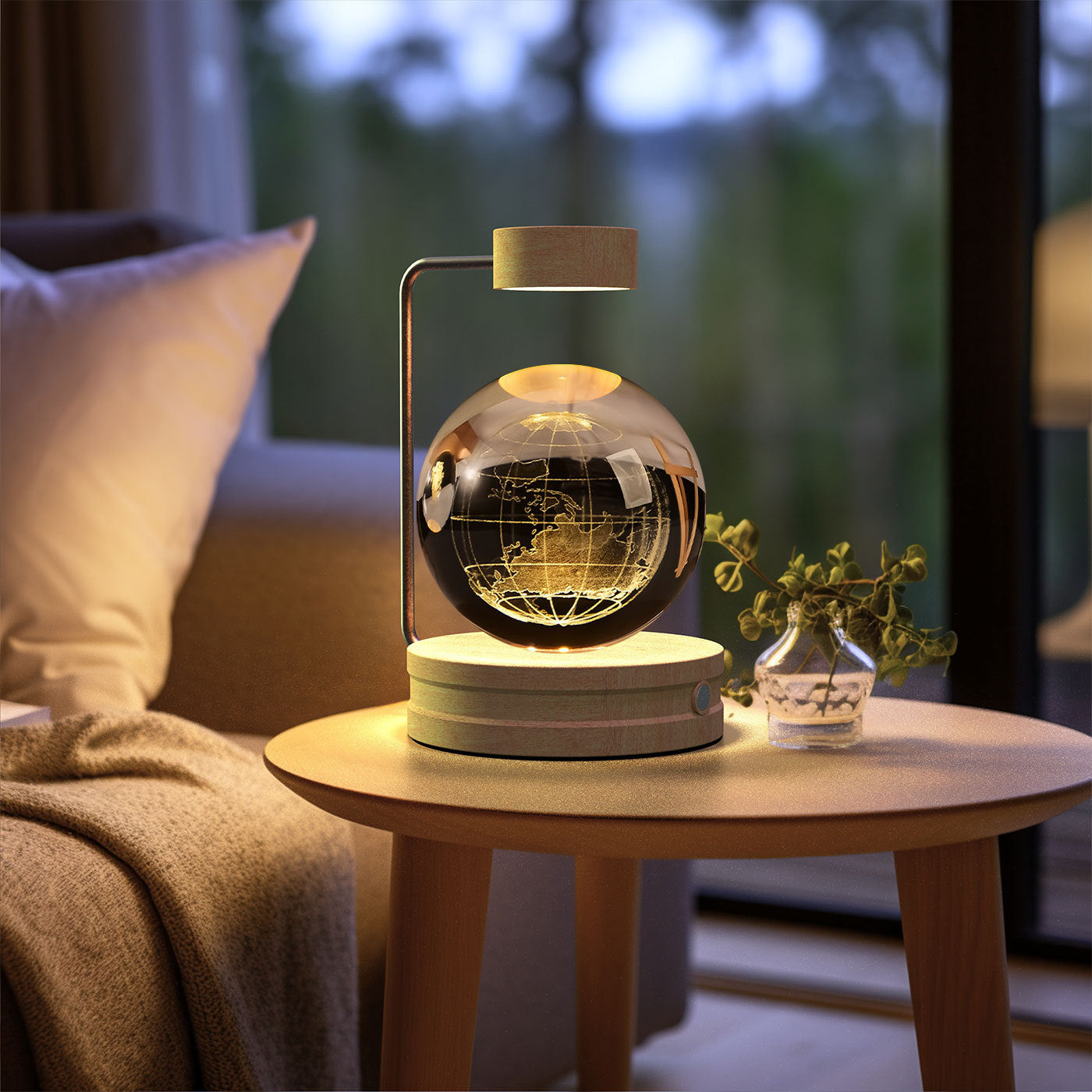 Crystal Ball Cosmic Night Light – USB Powered, Warm Bedside Lamp, Birthday Gift