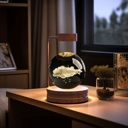 Crystal Ball Cosmic Night Light – USB Powered, Warm Bedside Lamp, Birthday Gift