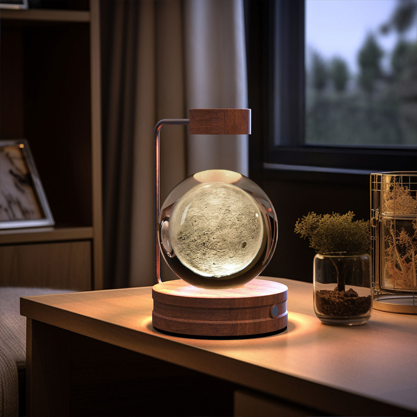 Crystal Ball Cosmic Night Light – USB Powered, Warm Bedside Lamp, Birthday Gift
