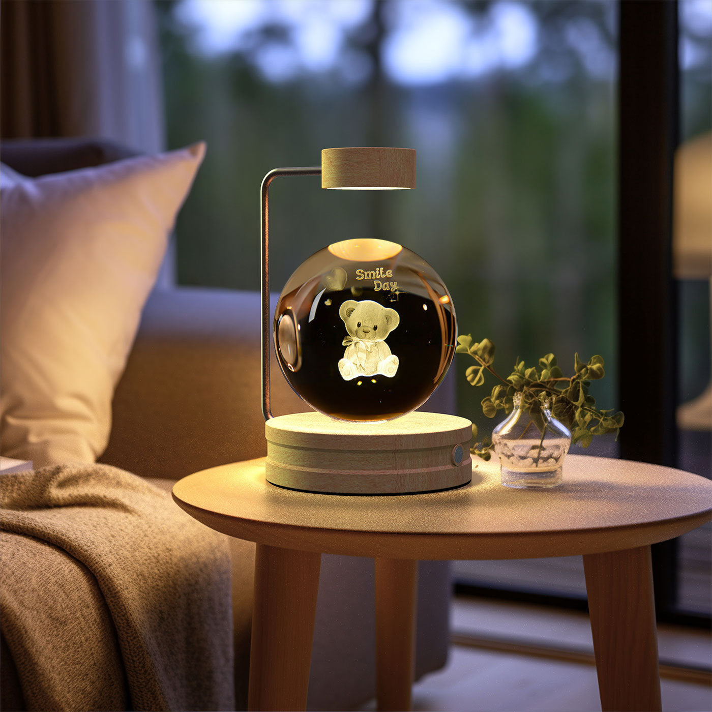 Crystal Ball Cosmic Night Light – USB Powered, Warm Bedside Lamp, Birthday Gift