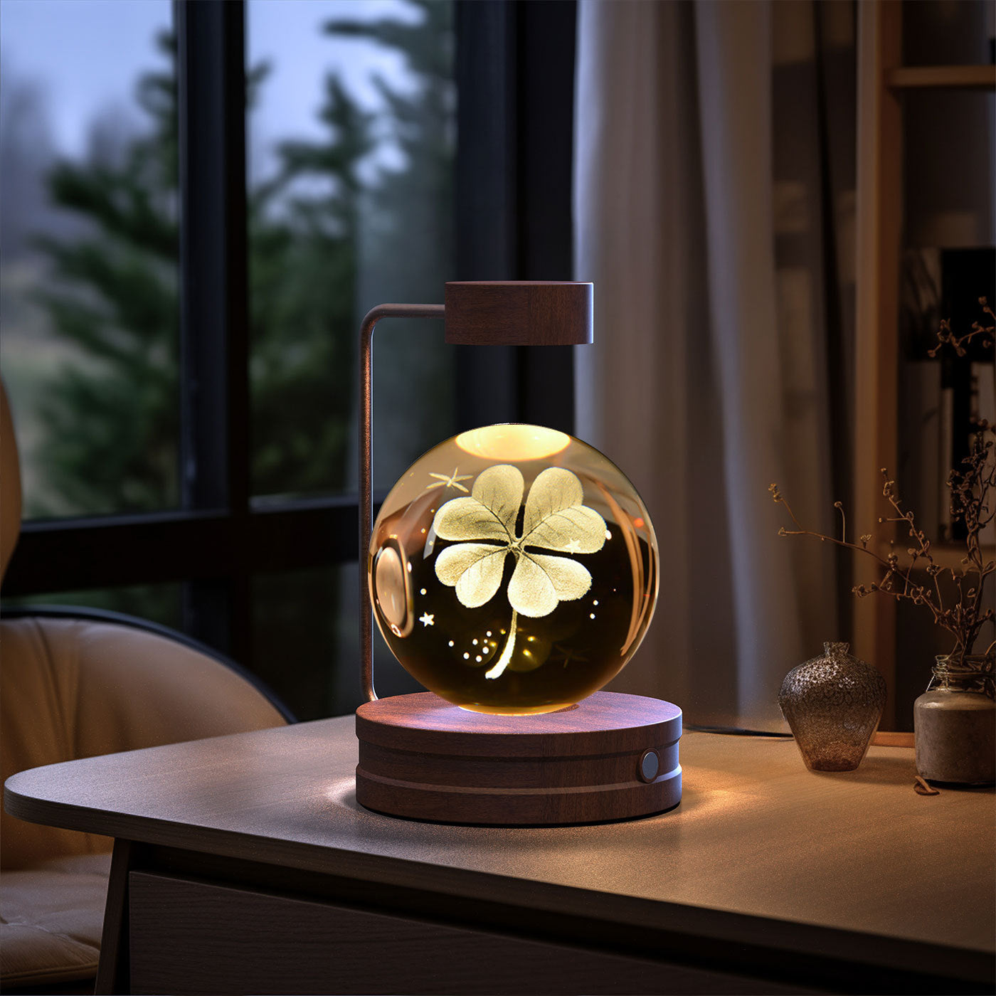 Crystal Ball Cosmic Night Light – USB Powered, Warm Bedside Lamp, Birthday Gift