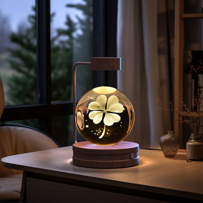 Crystal Ball Cosmic Night Light – USB Powered, Warm Bedside Lamp, Birthday Gift