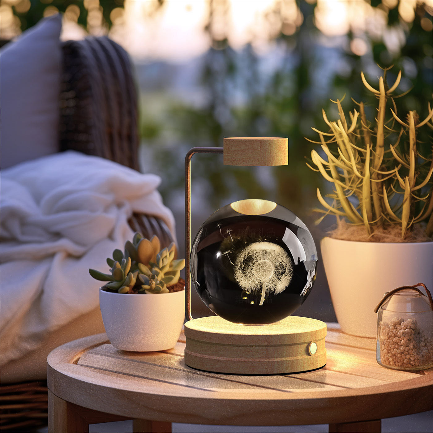Crystal Ball Cosmic Night Light – USB Powered, Warm Bedside Lamp, Birthday Gift