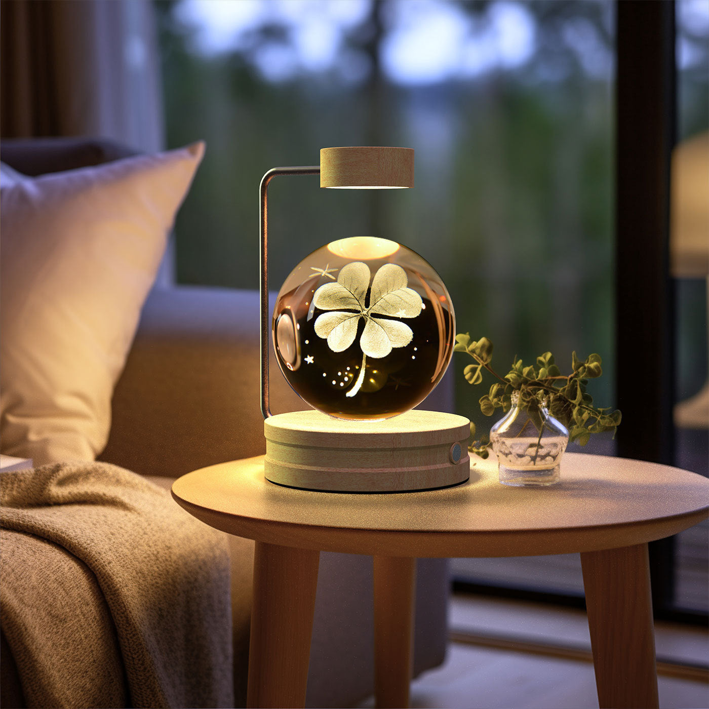 Crystal Ball Cosmic Night Light – USB Powered, Warm Bedside Lamp, Birthday Gift