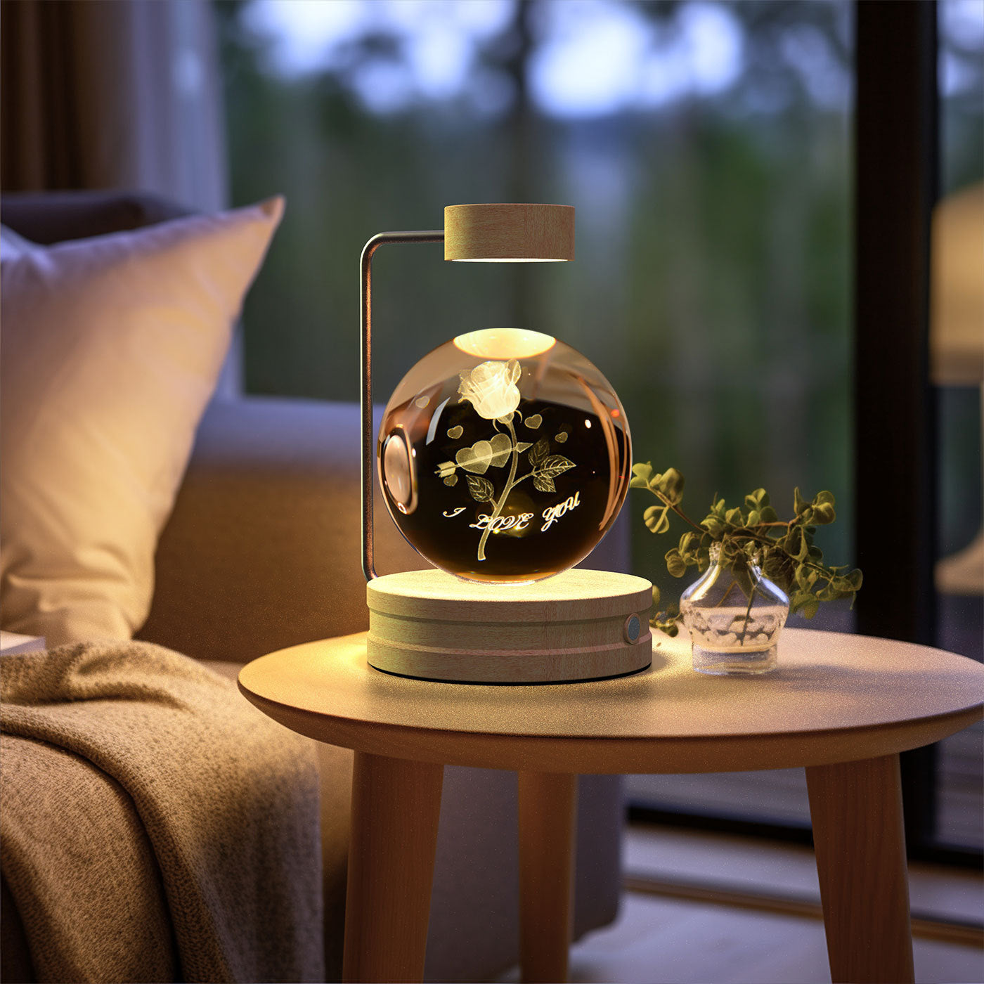 Crystal Ball Cosmic Night Light – USB Powered, Warm Bedside Lamp, Birthday Gift
