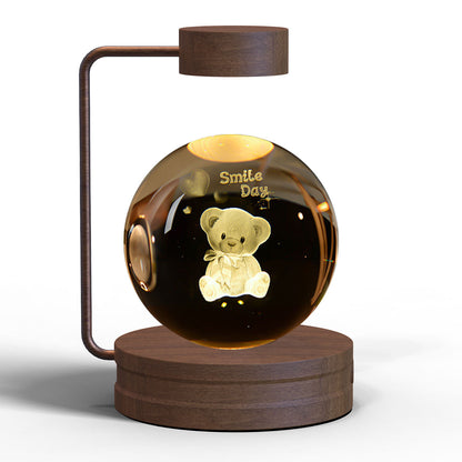 Crystal Ball Cosmic Night Light – USB Powered, Warm Bedside Lamp, Birthday Gift